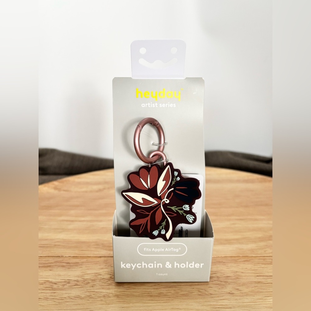 Heyday Floral AirTag Keychain & Holder, Compatible with Apple AirTag, NWT